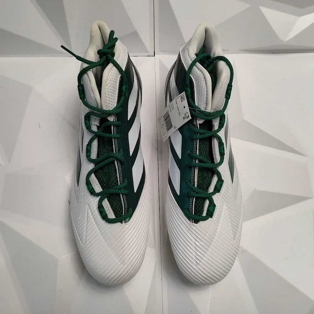 Adidas Mens Football Cleats 16 White Green Shoe Lacrosse Freak Carbon Mid - Picture 4 of 14